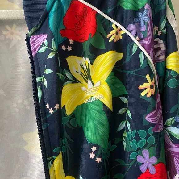 Adidas 3 stripe Women's floral zip up track jacket  - Multicolor - Picture 2 of 5